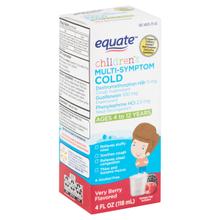 Equate - Children's Very Berry Flavored Multi-Symptom Cold Liquid, Ages 4 to 12 Years, 4 fl oz