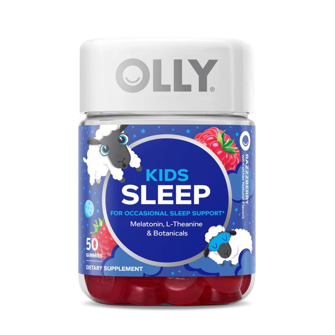OLLY - Kids Sleep Gummy, 0.5 Melatonin, L Theanine, Raspberry, 50 Ct