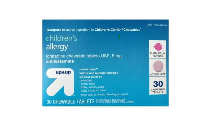 Children's Loratadine Allergy Relief Chewable Tablets - Bubblegum - 30ct - up & up™