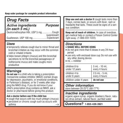 Kids' Cough & Chest Congestion Blueberry Flavor-Drug Fact