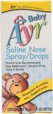 Baby Ayr Saline Nose Spray/Drops, Spray Bottles 1 Fl Oz (Pack of 6)