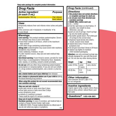 Infants' Pain & Fever Cherry Flavor-Drug Fact