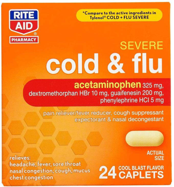 Rite Aid Severe Flu and Cold Relief Caplets - 24 Count 