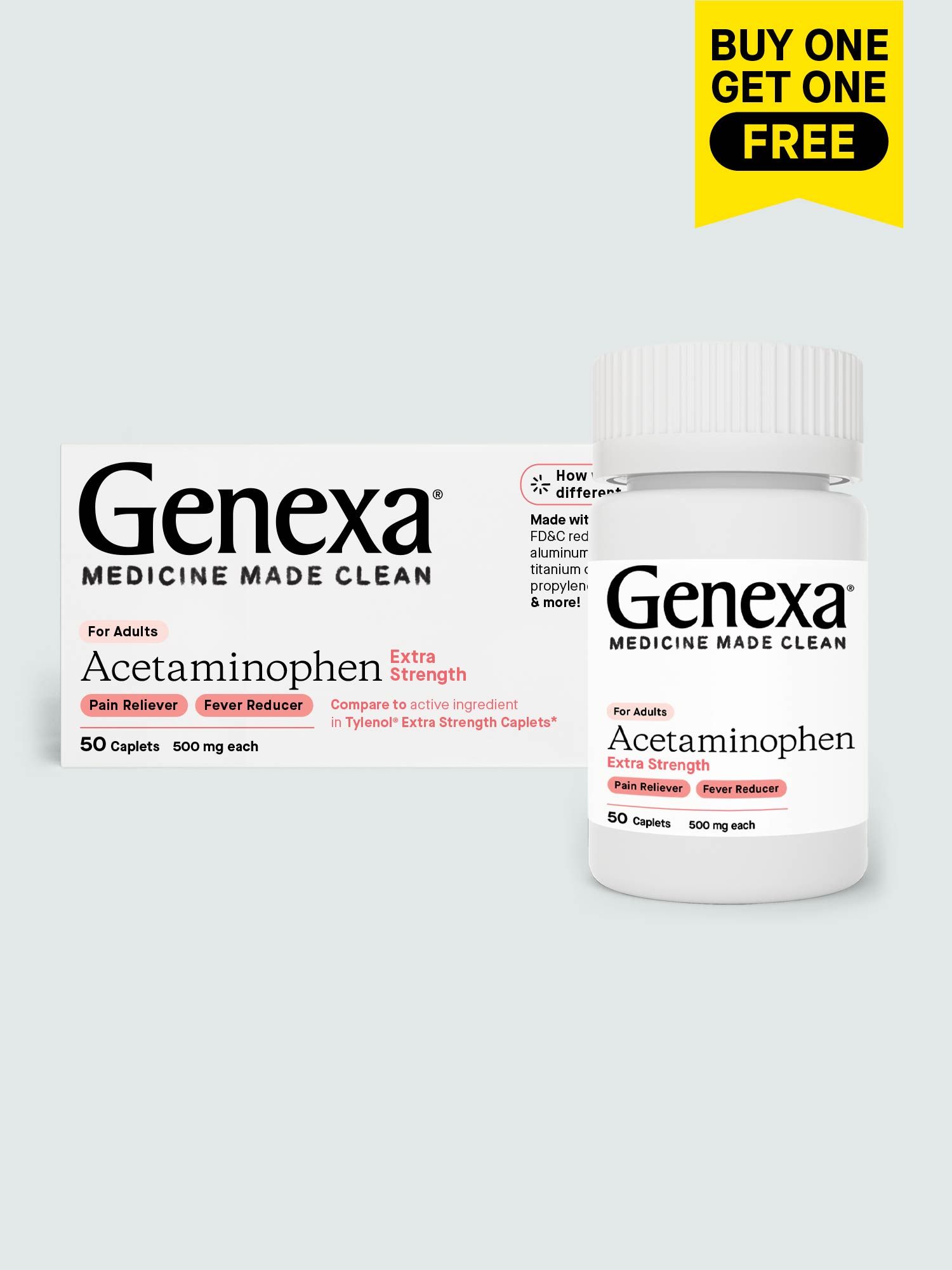 Acetaminophen Extra Strength 50ct Genexa