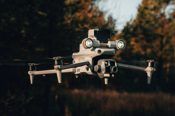 Drone spotlights and speakers.
