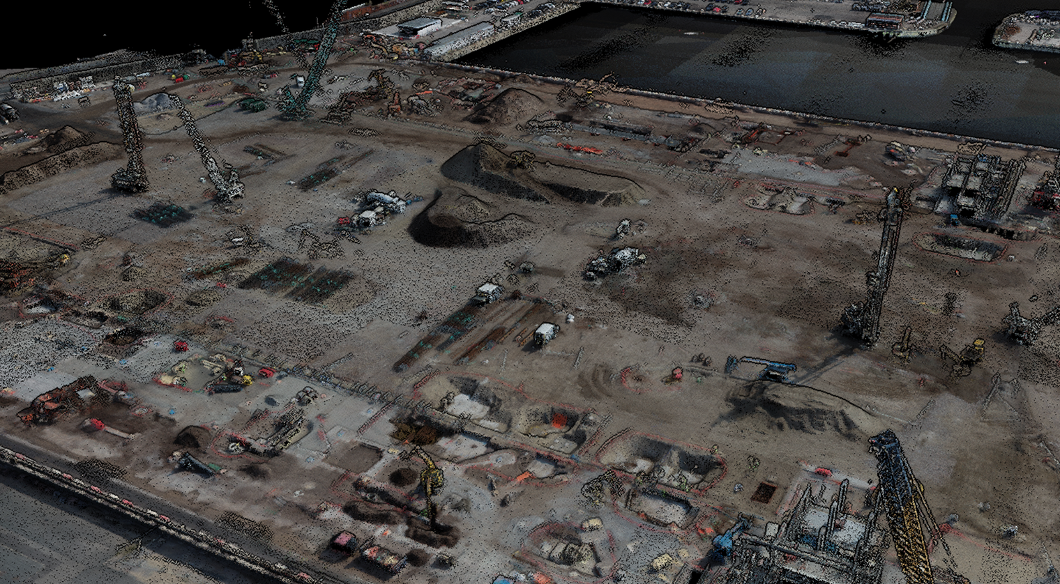 LiDAR model of infilling at Everton Stadium.