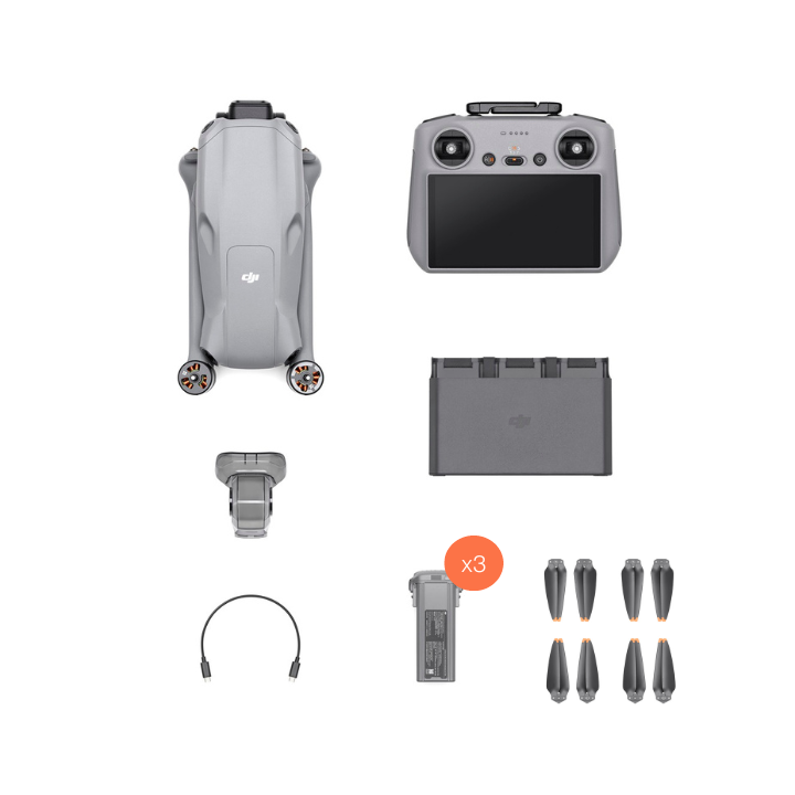 Rental DJI Air 3 Fly More Combo what's in the box.