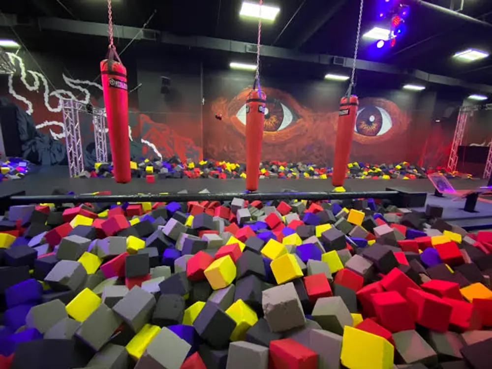 trampoline park foam pit jumping people Hong Kong