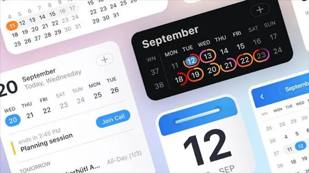 Phone calendar widget showing classes