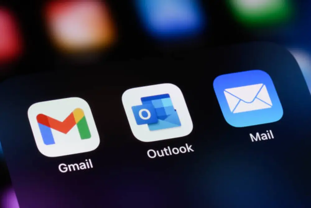 outlook inbox on laptop student email