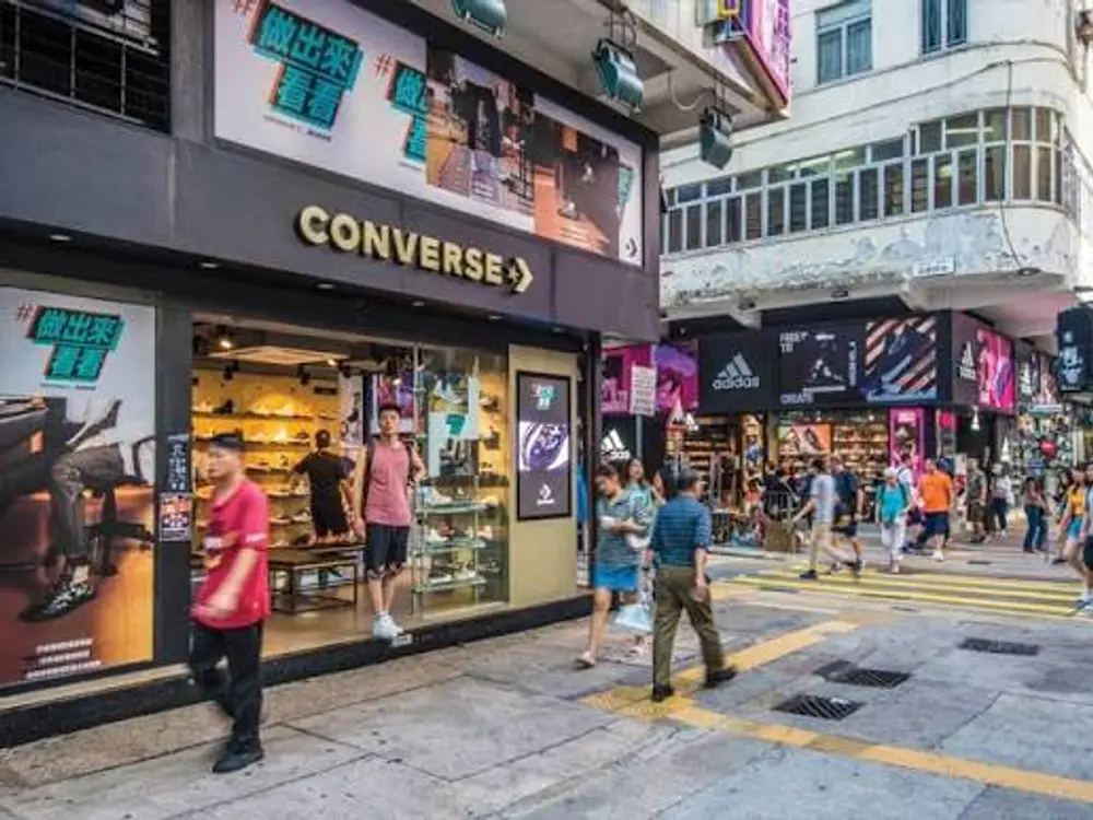 Fa Yuen street market Mong Kok Hong Kong sneaker shops street view