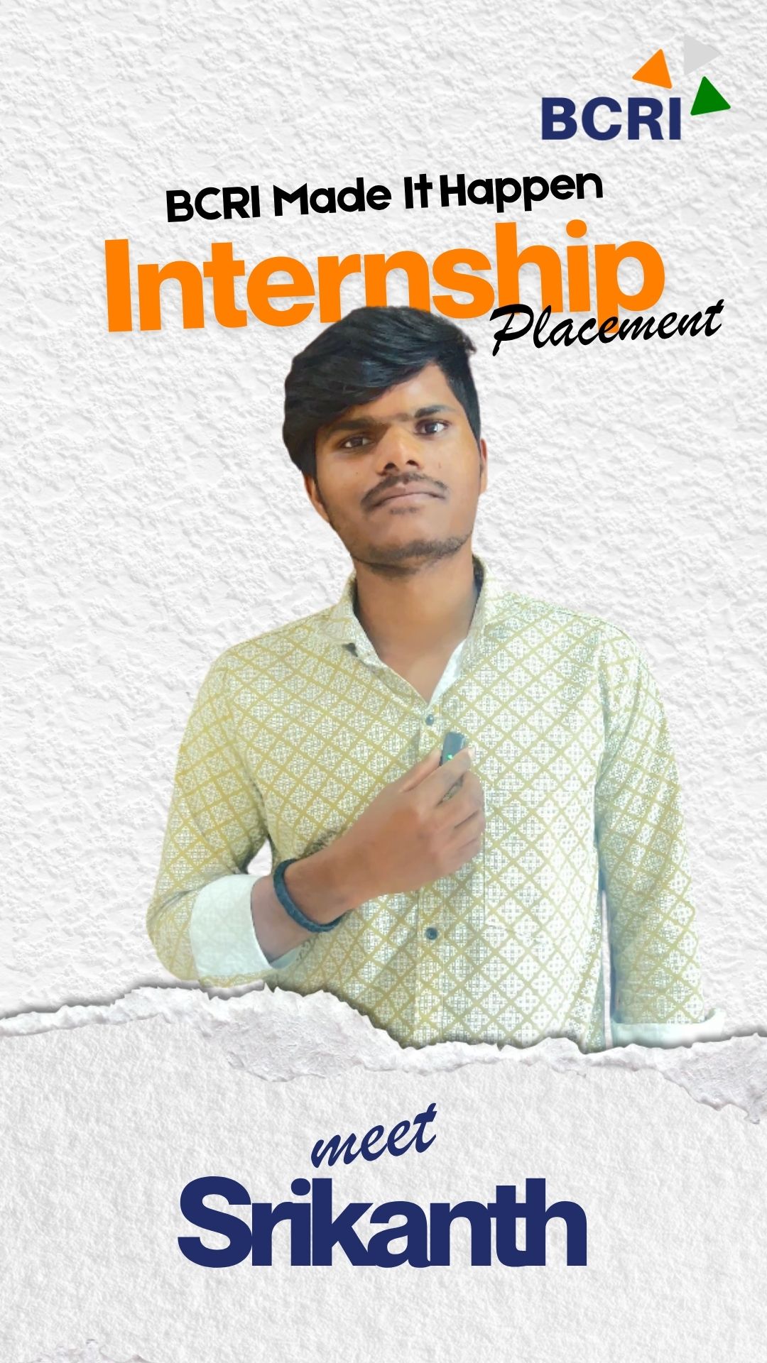 Srikanth Shares His BCRI Internship Journey