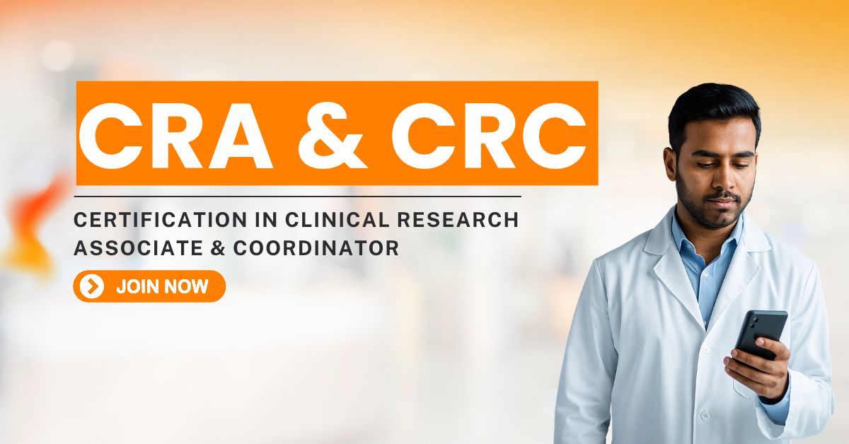 BCRI CRA CRC course banner promoting Clinical Research Associate and Clinical Research Coordinator training with practical clinical trial and research skills.