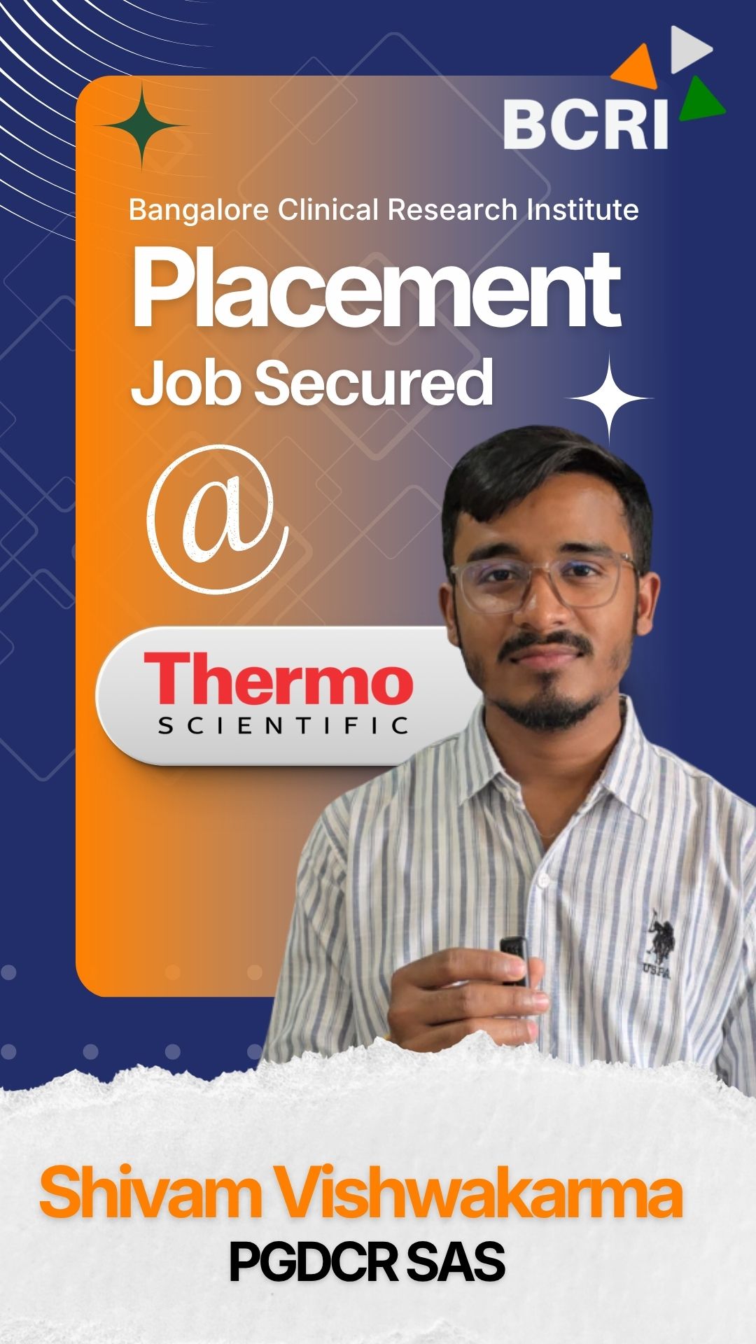 Placement Success Story | Shivam Vishwakarma | Project Support Coordinator |ThermoFisher Scientific