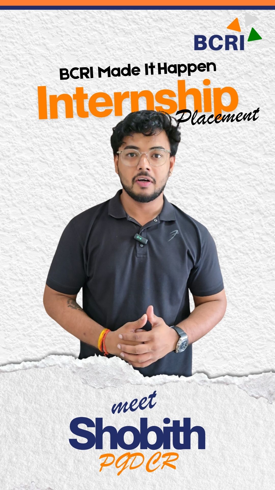 BCRI Internship Success Story | PGDCR with SAS | Shobith