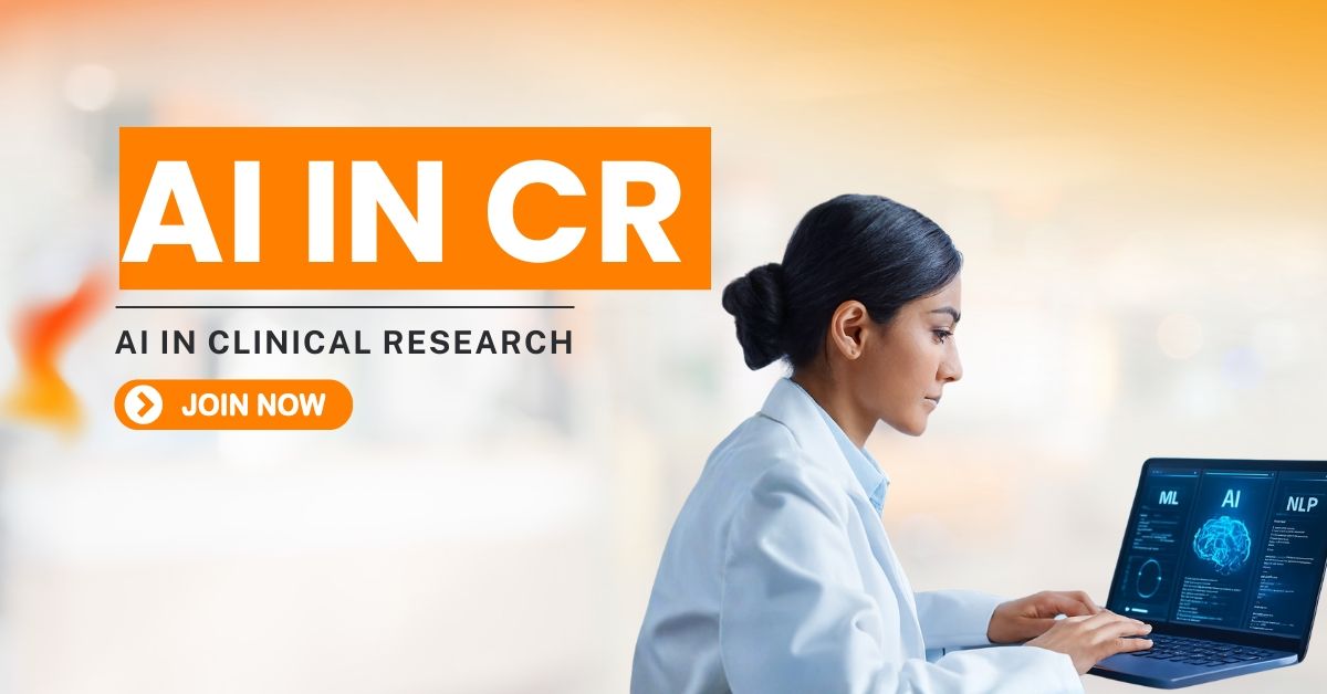 BCRI AI in Clinical Research course banner promoting training in artificial intelligence applications, clinical trial data analysis, automation, and emerging technologies in clinical research.