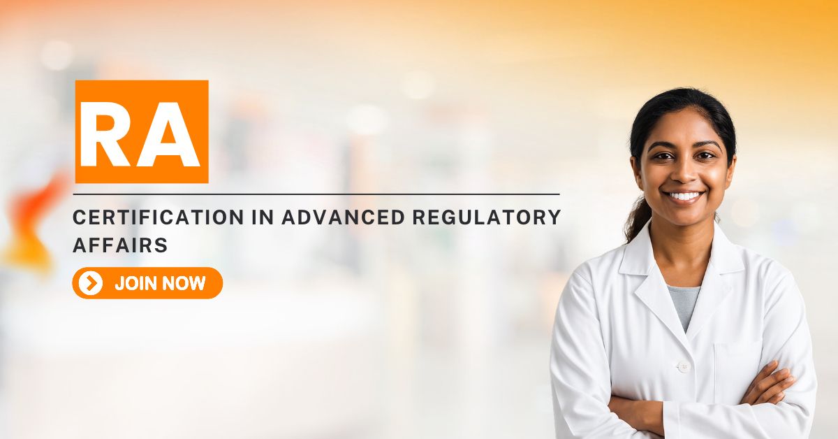 BCRI Certification in Regulatory Affairs course banner promoting training in regulatory submissions, compliance, documentation, and pharmaceutical regulatory processes.