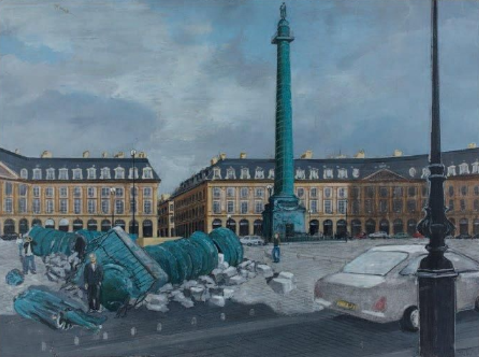 Maquette et projet d'installation: Gouache et aquarelle, signée, 60 x 80 cm
