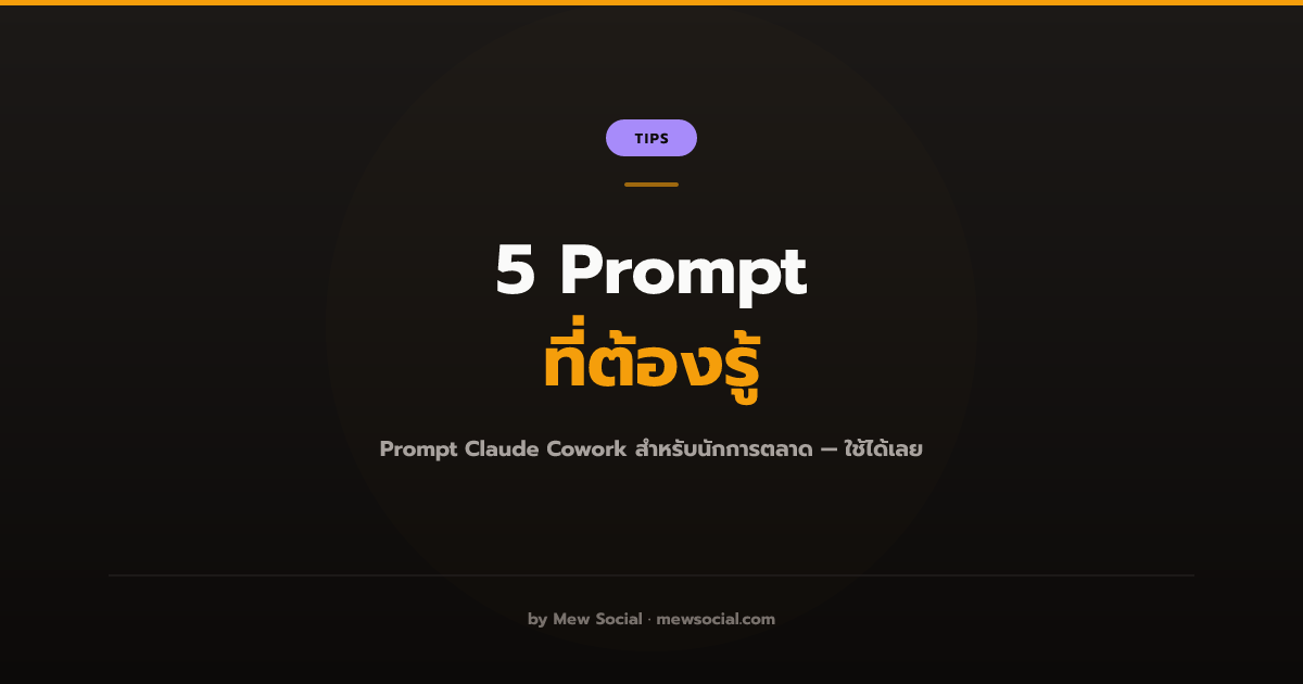5 Prompt Claude Cowork ที่นักการตลาดต้องรู้ [พร้อมตัวอย่างจริง 2026]