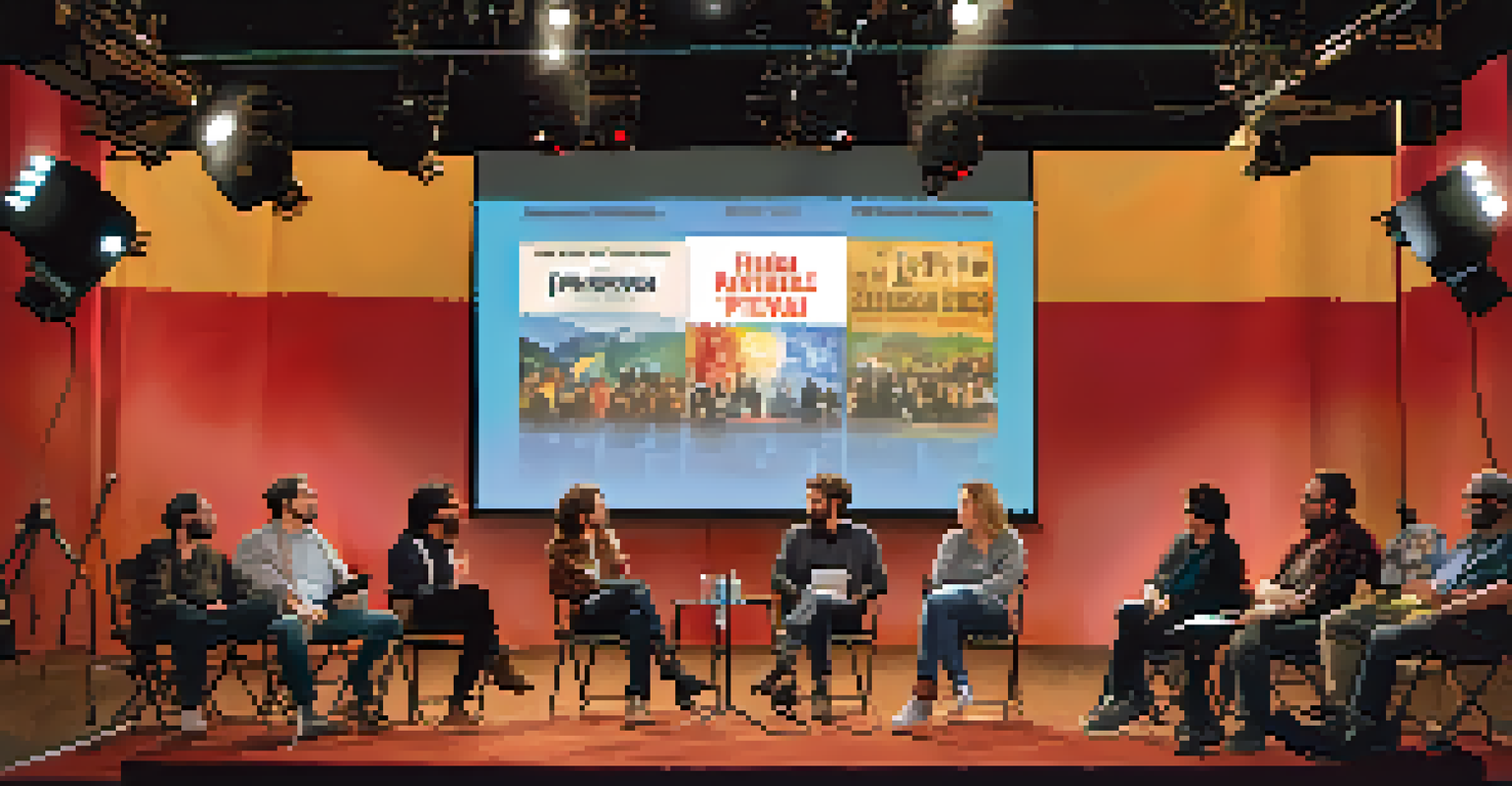 A panel discussion at the Big Bear Film Festival, featuring filmmakers on stage with an engaged audience in a warmly lit venue.