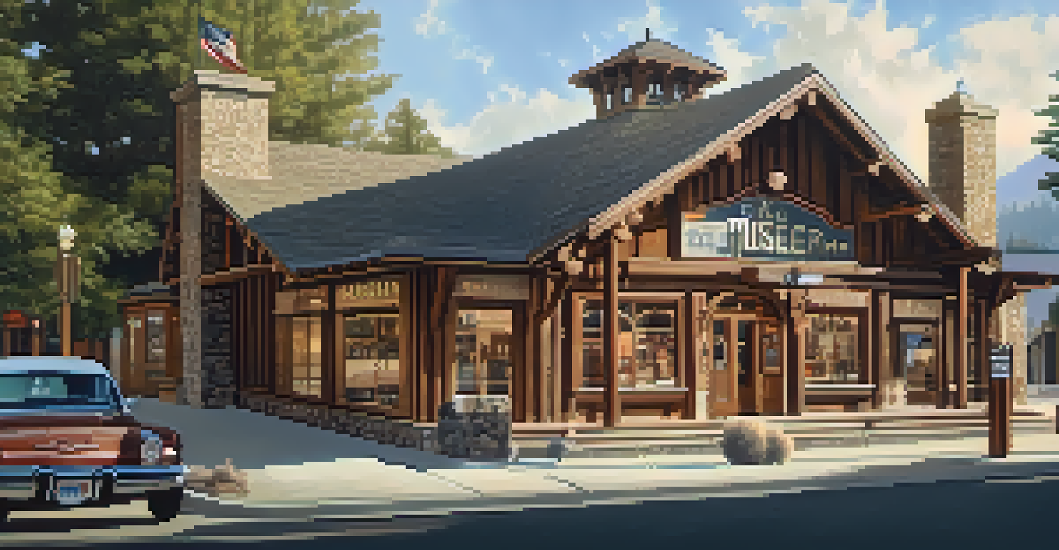 The exterior of the Big Bear Historical Museum, featuring vintage architecture and historical artifacts.