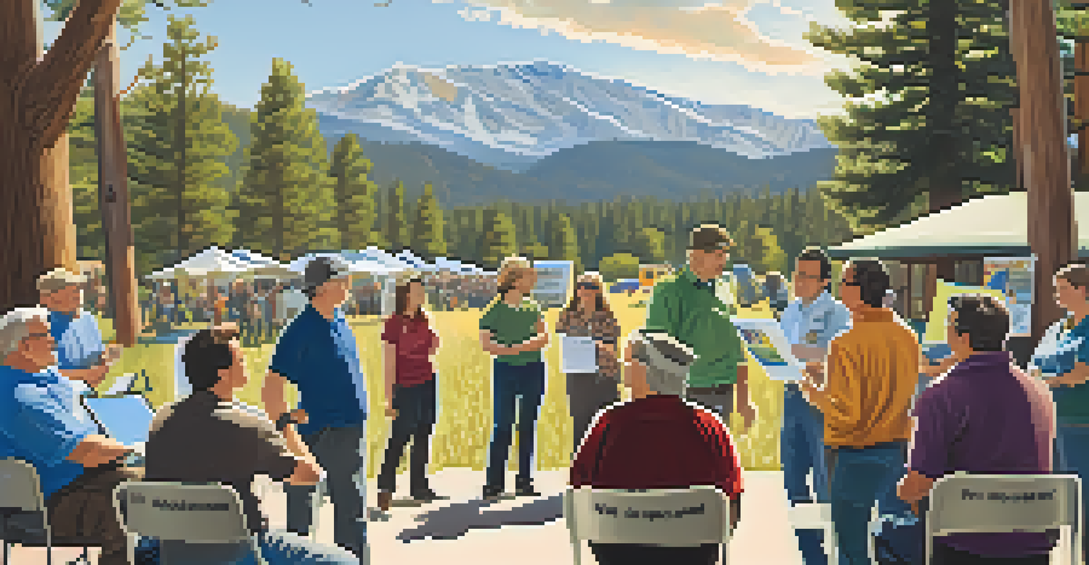 A community workshop in Big Bear about renewable energy, with residents learning about solar energy incentives.