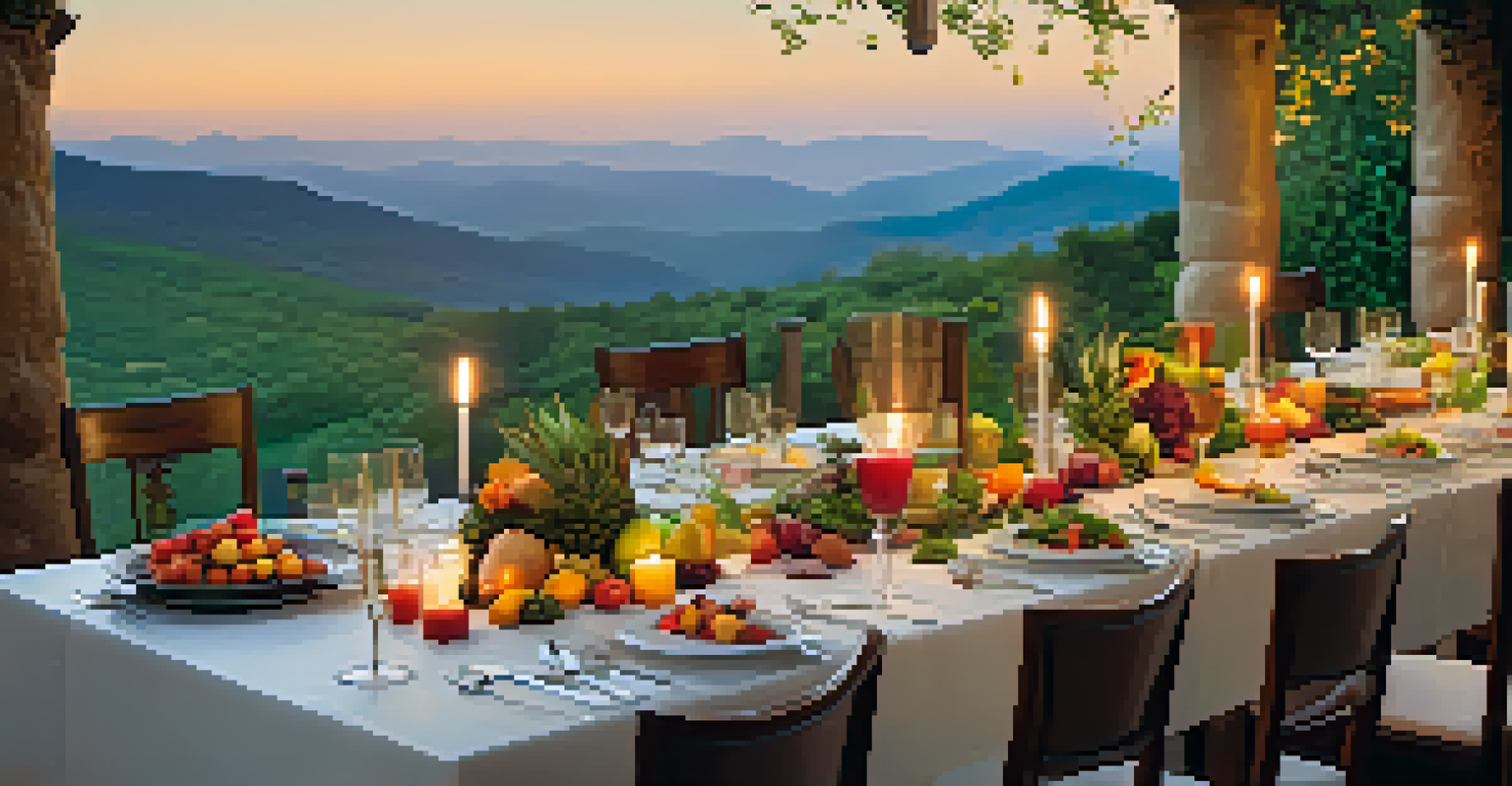 A communal dinner table filled with healthy meals surrounded by guests enjoying a detox retreat experience.