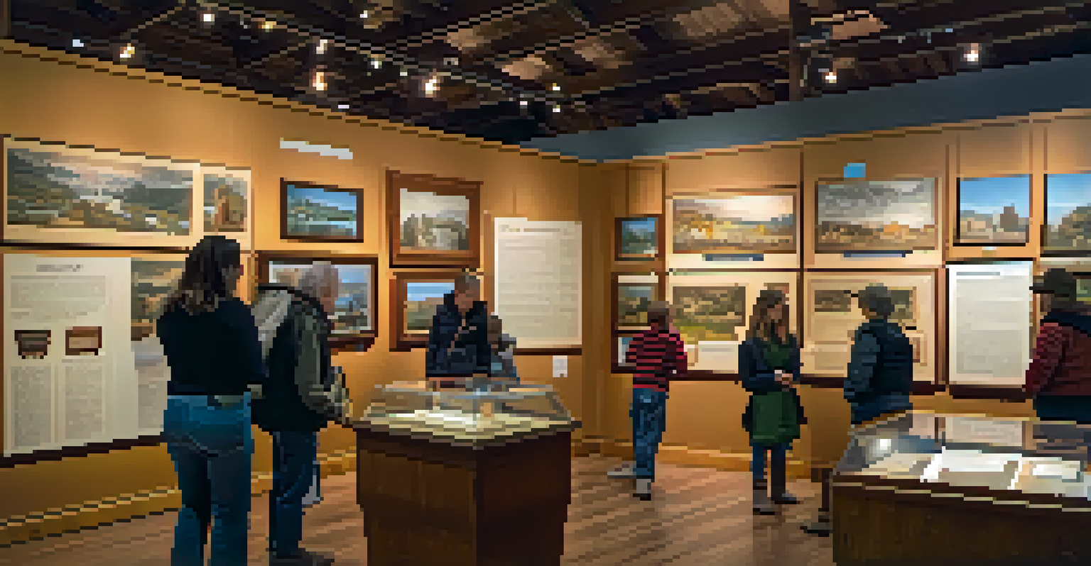 An interior view of the Big Bear Museum featuring historical artifacts and visitors exploring the exhibits.