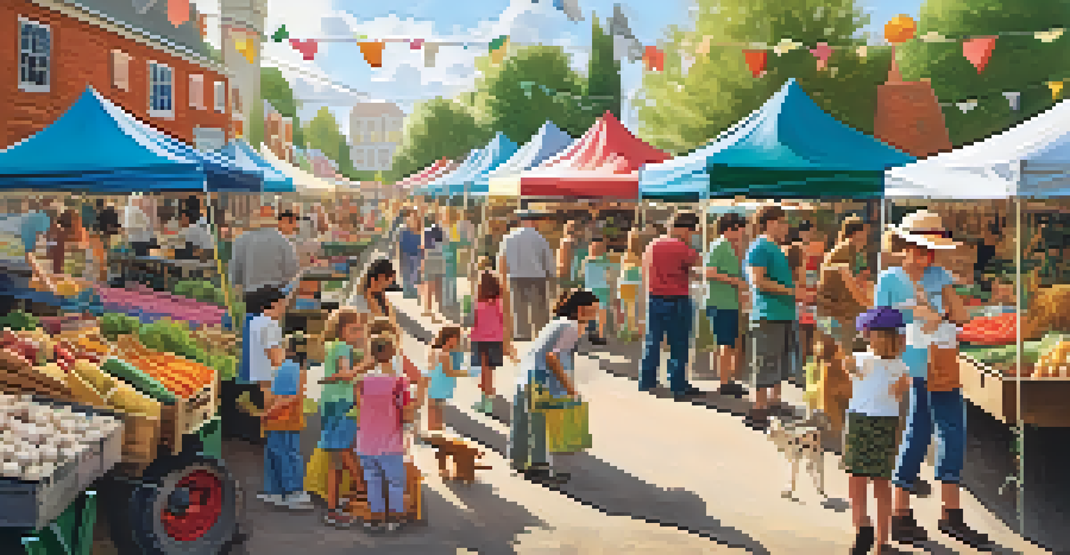 Children participating in crafts and interacting with farm animals at a lively farmers market.