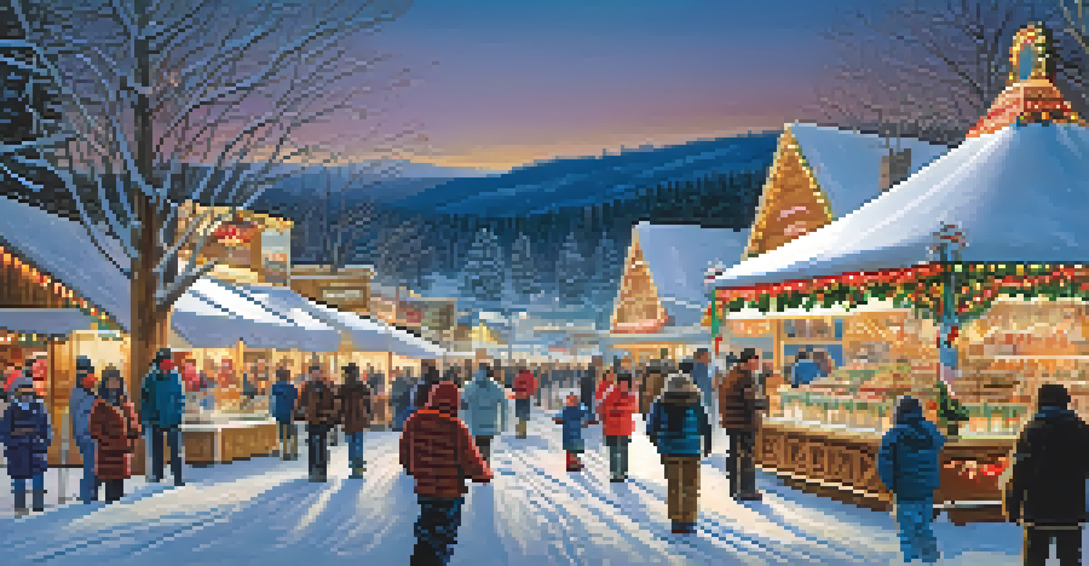 A picturesque winter festival in Big Bear with ice sculptures, snow activities, and families enjoying the festive atmosphere.