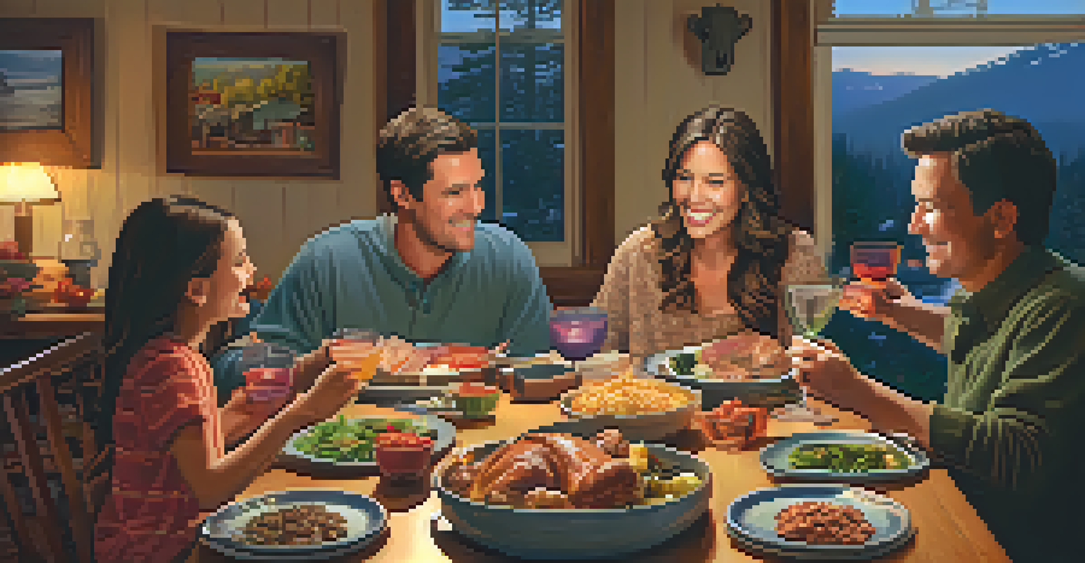 A family enjoying a nutritious meal together at a cozy dinner table, showcasing warmth and togetherness.