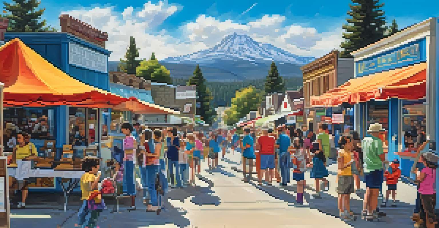 A community photography contest in Big Bear, with local artists displaying their works and families engaged.
