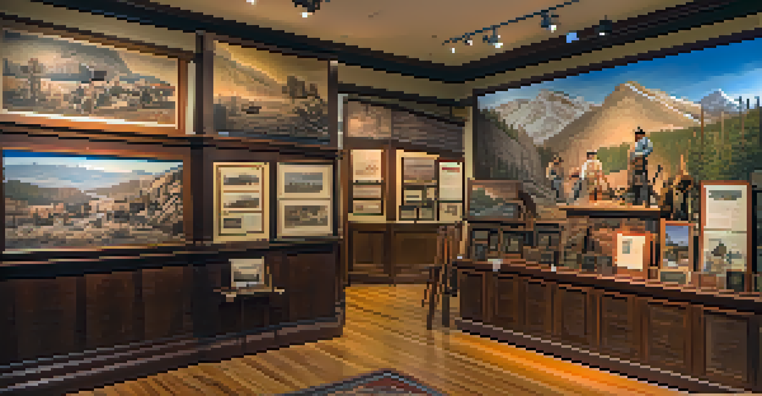 Interior of the Big Bear Historical Museum with artifacts, photographs, and informative displays.