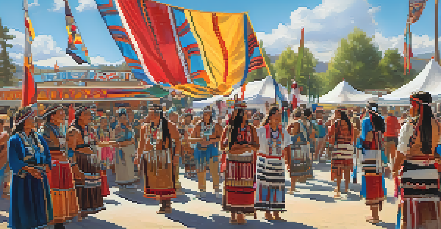 A lively cultural festival in Big Bear showcasing traditional clothing, art, and storytelling by Native American communities.