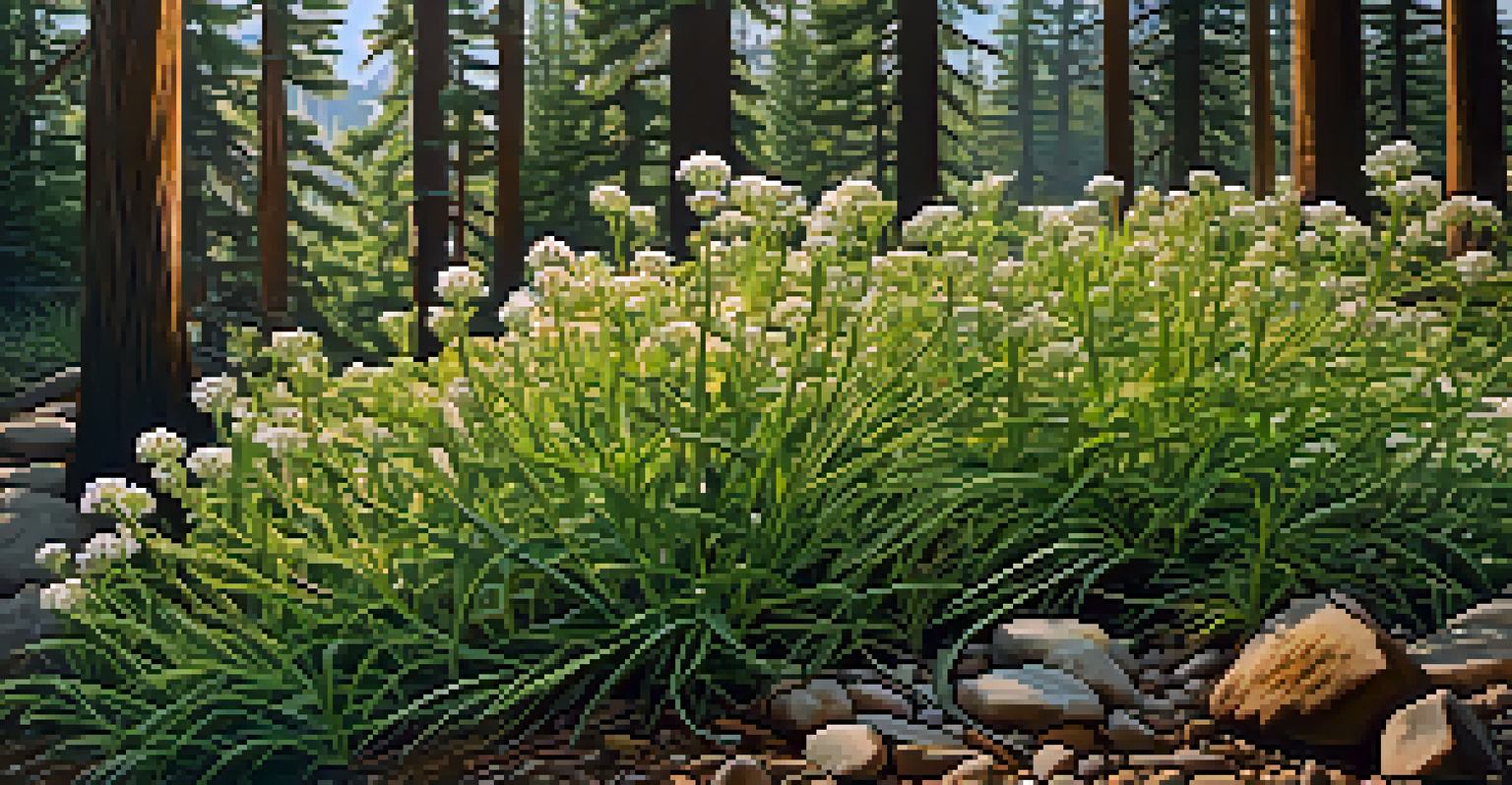 Close-up of an invasive plant overshadowing native plants in Big Bear, illustrating the impact of invasive species.