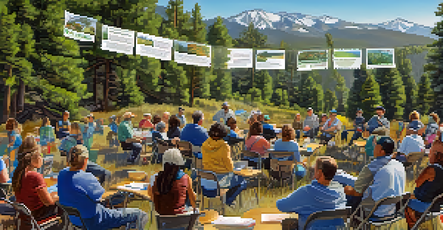 Community members participating in a workshop about invasive species at Big Bear, showcasing collaboration and education.