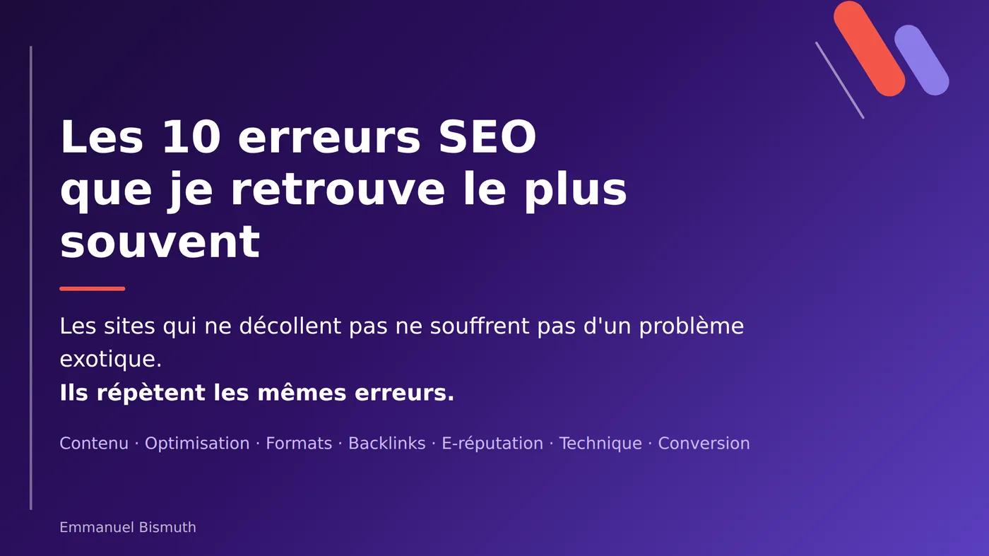 Les 10 erreurs SEO que je retrouve le plus souvent