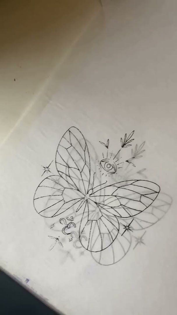 a drawing of a butterfly