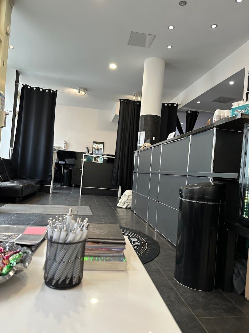 a kitchen with a counter and a sink