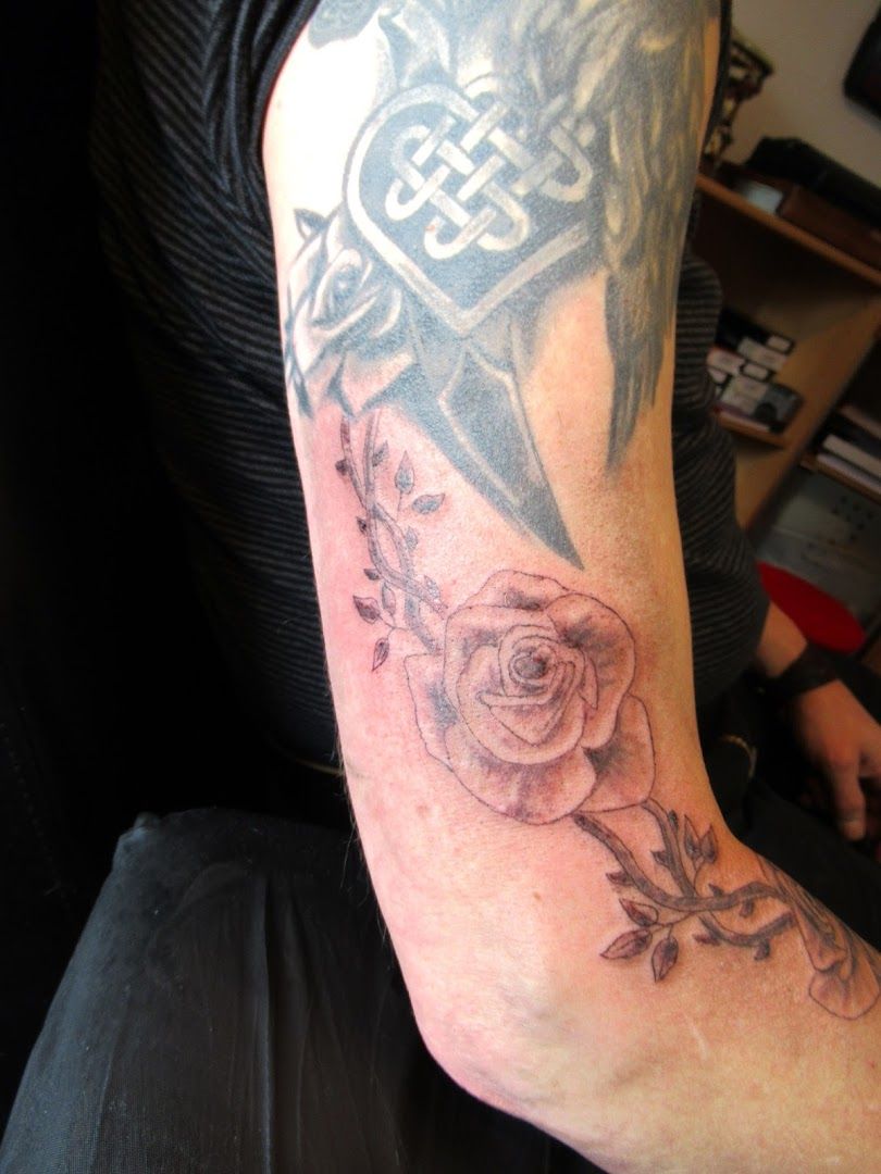 a narben tattoo with a rose and a star, ammerland, germany