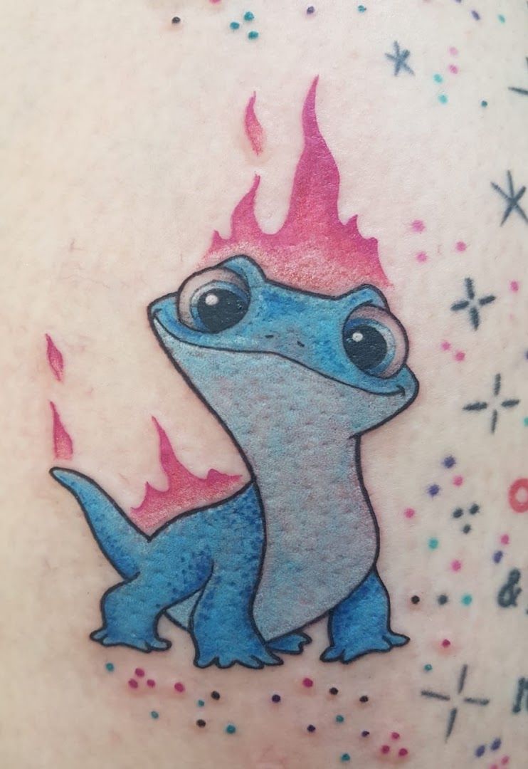 a narben tattoo of a blue and pink pokemon with sp spe spe spe spe sp, düsseldorf, germany