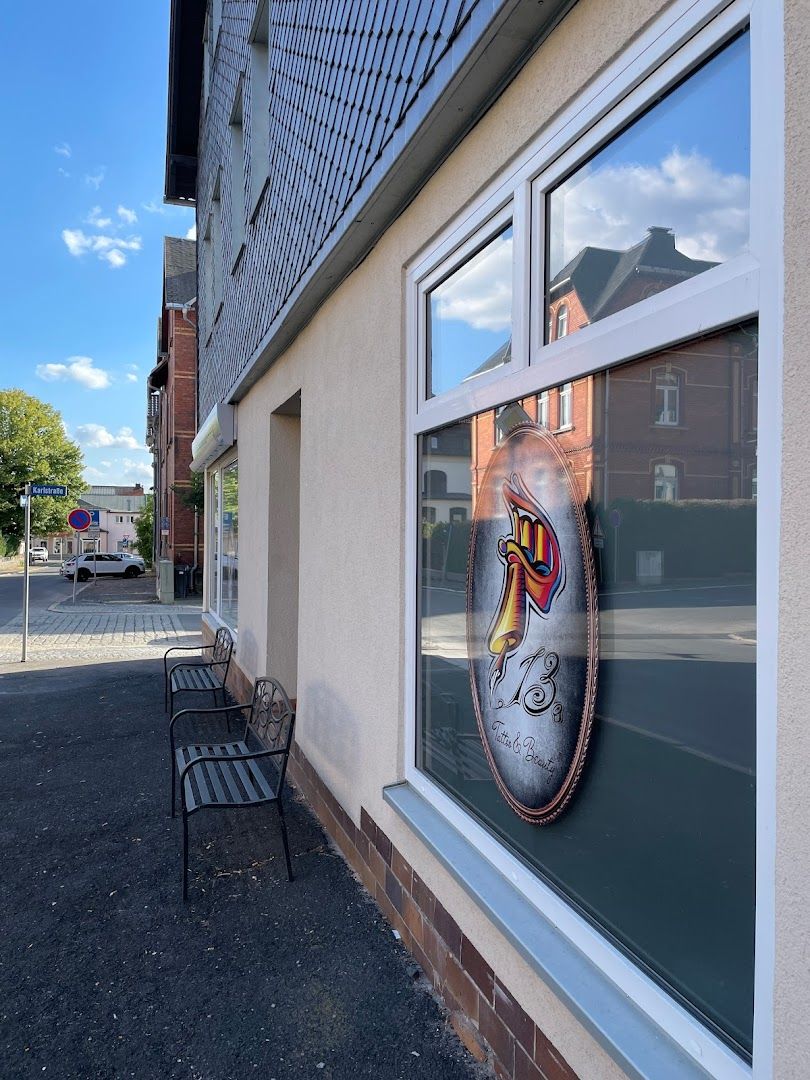 a window with a clock on it