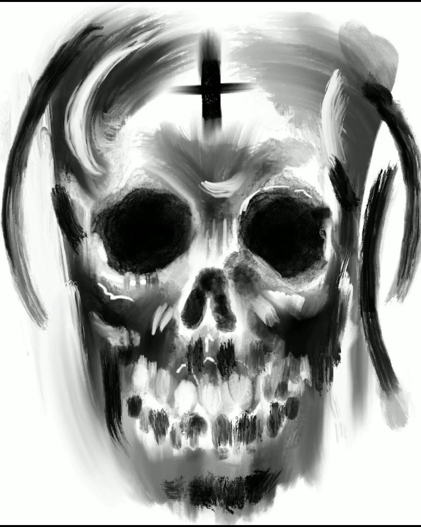 a skull with a cross on it's head