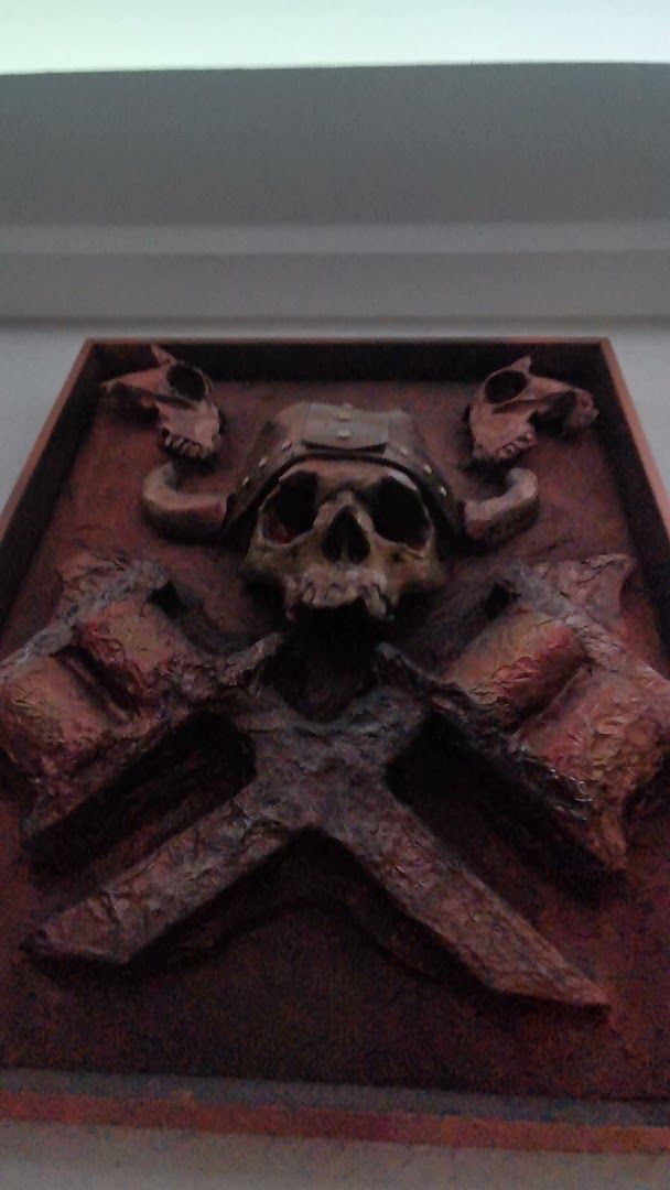 a skull in a box with a skull inside