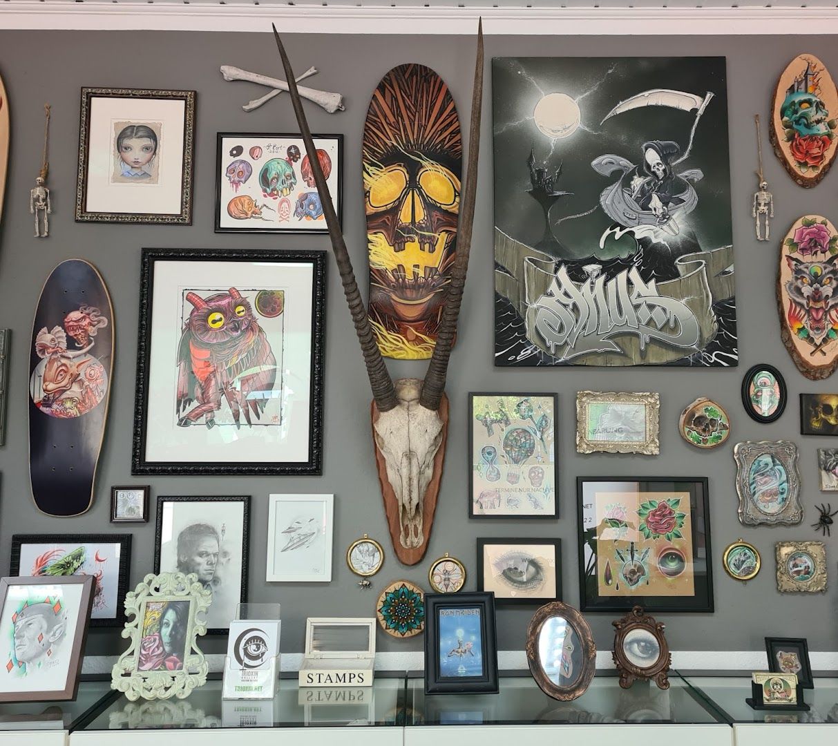 a wall full of art