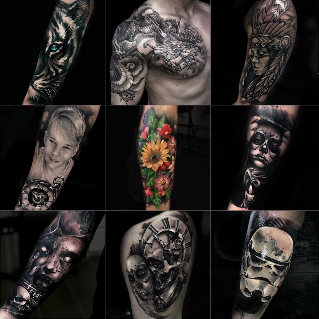 a collection of blackwork tattoos, miesbach, germany
