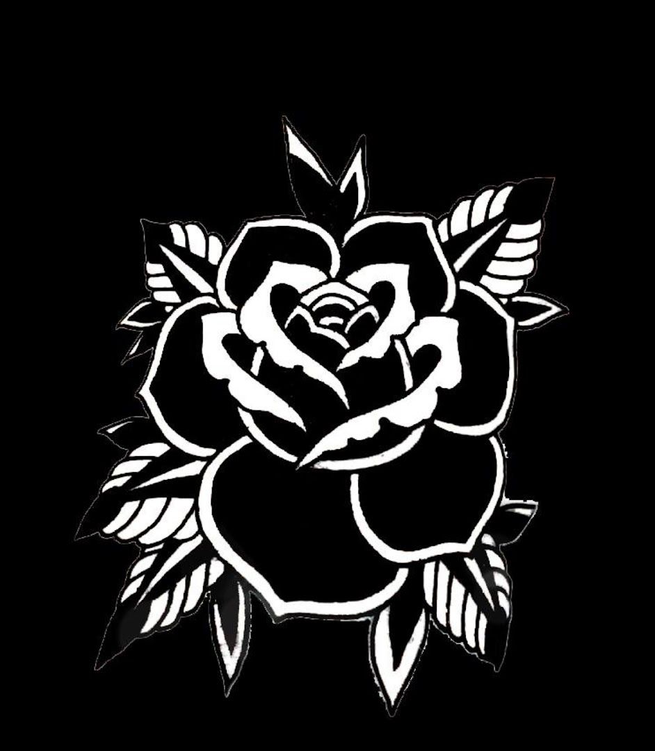 a black and white rose narben tattoo design, berlin, germany