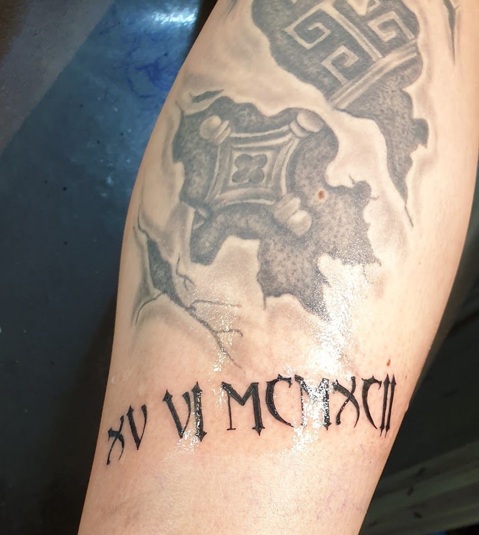 a narben tattoo with the word's name on it, rotenburg (wümme), germany