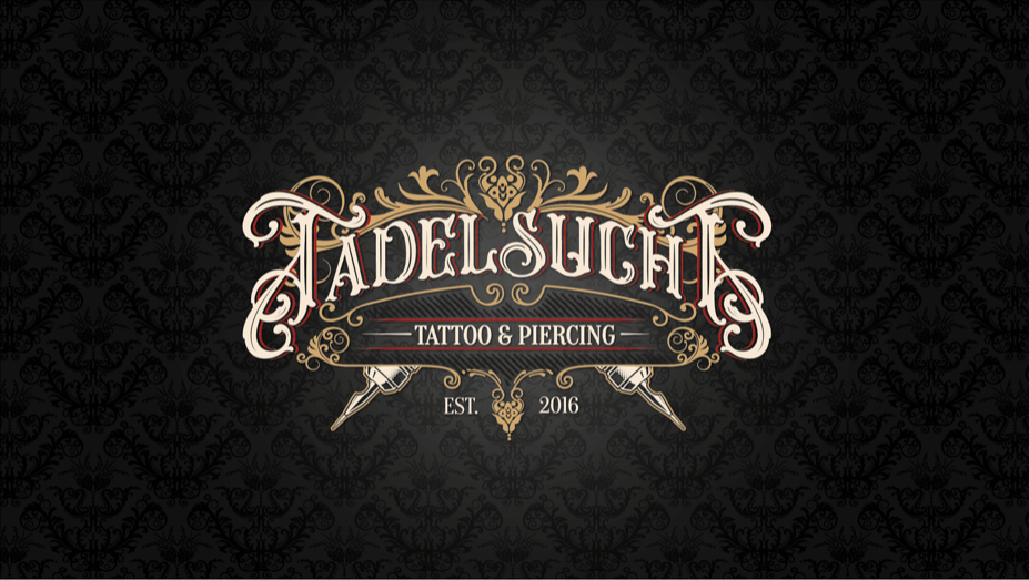 the logo for the new narben tattoo and piercing shop, dahme-spreewald, germany