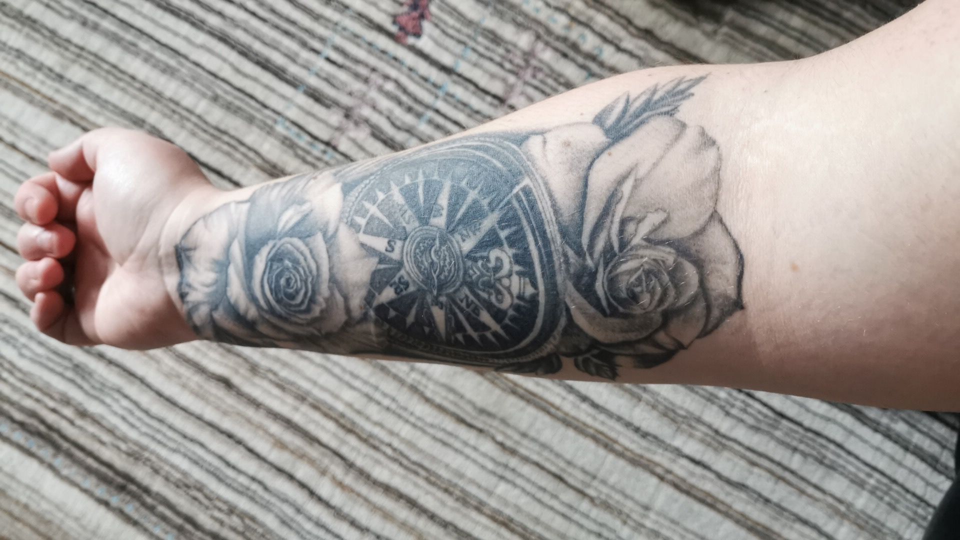 a narben tattoo on the arm of a man, erzgebirgskreis, germany